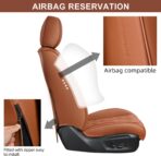 Car Seat Covers Full Set, Breathable Leather Automotive Front and Rear Seat Covers & Headrest, Universal Automotive Vehicle Seat Cover for Most Sedan SUV Pick-up Trucks, Brown - Image 7