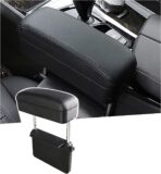 SKTU Auto Car Armrest Extender Support Elbow & Forearm Arm Wrist Rest Support Adjustable Height Comfort Pad Universal Fit for Most Car Models Center Console (Black with Organizer)