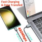 USB Type C Cable,(2-Pack 3FT) USB C Charger Cable Car Carplay Cable Nylon Braided Fast Charging Sync Cord Compatible iPhone 17 Air/16 Pro Max Samsung Galaxy S10 Plus,Google Pixel 2(Gray) - Image 4