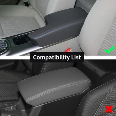 GIANT PANDA Custom Car Center Console Cover Armrest Cover for 2018-2023 Subaru Crosstrek,Waterproof Faux Leather Middle Console Cover Arm Rest Lid Cover Protector, Black - Image 3