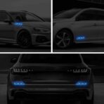 TOMALL 6Pcs 3D Strong Reflective Stripe Sticker for Car Fender Hood Bumper High-Intensity Night Visibility Reflective Decal Safety Warning Diamond Grade Carbon Fiber Universal for Car SUV (Blue) - Image 4