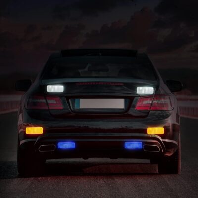 25 Pcs Warning Reflective Stickers, Assortment Outdoor Waterproof Safety Reflective Stickers, 1.2 x 3.25 Inch Driveway Reflectors Sticker, Night Visibility Adhesive Sticker - Image 3