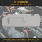 Dasbecan Left Driver Side Sun Visor Compatible with Hyundai Elantra AD(Sixth Gen) 2017 2018 2019 2020 Replace 85210-F0100TTX Gray Without Light - Image 2