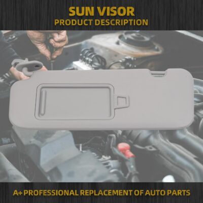 Dasbecan Left Driver Side Sun Visor Compatible with Hyundai Elantra AD(Sixth Gen) 2017 2018 2019 2020 Replace 85210-F0100TTX Gray Without Light - Image 2