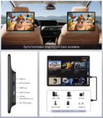 13.5" Android 13 Car Headrest Monitor-4K Video Player for Back Seat, 4G+64G, Wireless Phone Mirroring Airplay, HDMI in/Out Sync, Bluetooth FM WiFi, Rear Seat Entertainment System (1-Pack) - Image 5