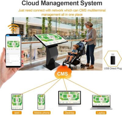 32 inch Touch Screen Kiosk, Android System, Install APP, Browser, Digital Signage Kiosk, K-Style Stand Digital Signage Display, Interactive Display Mall Navigation/Advertising/Retail Store - Image 4