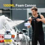 EVEAGE Electric Pressure Washer, Power Washer with 1000Ml Foam Cannon, Powerwasher for Cars, Fences, Patios, Decks, Home and Driveway Cleaning - Image 2