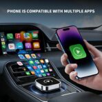 Wireless CarPlay and Android Auto Adapter, Ultra-Compact Aluminum Design with Dual-Band Technology, USB-C/USB-A Compatible for Wired CarPlay Vehicles - Image 2