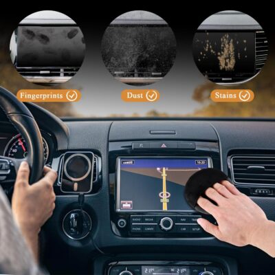 Car Touch Screen Cleaner Car Screen Cleaner Cloth, Microfiber Cloth Auto Touchscreen Cleaning Wipes, Car Cleaning Wipe Cleaning Cloth Screen Cleaner Cloth Vehicle Dashboard Car Display Interior Round - Image 5