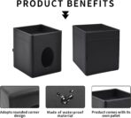 Tissue Box Cover Square Tissue Box Holder PU Leather Facial Tissues Organizer with Storage Tray for Bathroom Vanity Bedroom Office Car, Stylish Napkin Caddy Decorative Organizer (Black) - Image 7