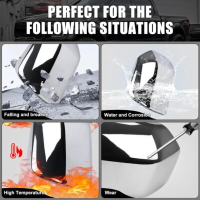 Chrome Direct Replacement Side Mirror Covers Caps for 2015-2020 Ford F150, Directly Replace Style, Not Sticker Style - Image 5