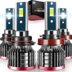 H11/H8/H9 9005/HB3 LED Bulbs,160W 32000 Lumens Bright,6500K Cool White LED Fog Light Halogen Replacement IP68 Waterproof, Pack of 4