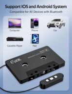 Elook Cassette to Bluetooth Adapter for Car with Micro SD Card Support/Hands-Free Call, 5.1 Bluetooth Cassette Receiver, Black - Image 3