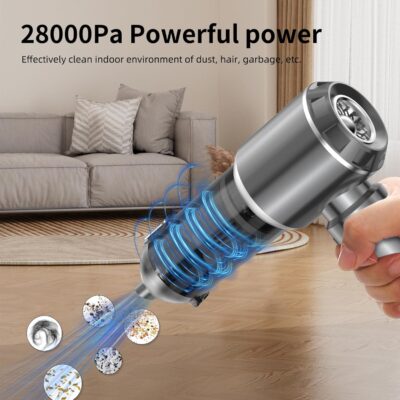 Handheld Vacuum Cleaner, 28000Pa 4 in 1 Handheld Vacuum Cordless, Brushless Motor, One-Touch Dust Removal, 3 Speeds Car Vacuum Cleaner Portable Cordless, Ideal for Office, Home, Kitchen, Car, Pet Hair - Image 2