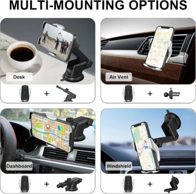 Car Phone Mount,Auto-Clamping Smart Sensor 10W Qi Fast Charging Car Front Windshield Dashboard Air Vent Phone Holder Compatible with iPhone12/12 pro max/Samsung S20/note 20 All 4.7-6.7 Inch Smartphone - Image 7