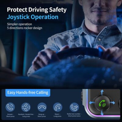 UNBREAKcable Bluetooth FM Transmitter for Car, PD 38W Fast Charging, Wireless Bluetooth FM Radio Adapter, Car Kit with Hands-Free Calls, HiFi Bass Boost MP3 Music Player Support USB Drive - Image 4