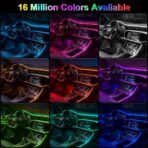 Car LED Interior Strip Lights, TEKSHINNY RGB Car Interior LED Light Wireless APP and Remote Control, 5 in 1 Ambient Lighting Kit with 236 Inches Fiber Optic, EL Wire Lights for Car Inside - Image 2