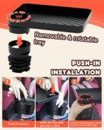 SEVEN SPARTA Car Seat Tray for Kids Toddler Travel with Soft Rubber Base, Rotatable and Removable Cup Holder Snack Tray for Food Color and Play for Family Road Trip Essentials (1, Standard Base) - Image 3