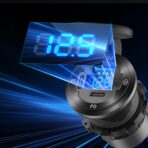 12V USB Outlet 3 Port Car Charger Socket, 78W Dual PD USB C 30W and Quick Charge3.0 Port Aluminum Charger Waterproof with Voltmeter and Button Switch for Boat Marine Motorcycle RV Truck Golf Cart, etc - Image 4