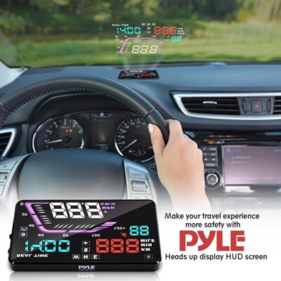 Pyle Universal 5.5’’ Car HUD Head-Up Display Multi-Color Windshield Screen Projector Vehicle Speed & GPS Navigation Compass, Plug & Play, With Speed, Time, Altitude & More (PHUD15) - Image 6