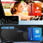 Windshield Sun Shade for Car, 63"x28.5" Universal Fit Front Window Sunshade with Double Steel Ring Frame, Car Sun Shade, UV Protection Windshield Cover with Storage Pouch (Line Flowers) - Image 3