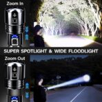 AKNEAR Rechargeable LED Flashlight 99000 High Lumens, Super Bright Flashlights with Zoomable & USB C Rechargeable & 5 Light Mode & IPX-7 Waterproof, Powerful Flash Light for Home, Hiking, Camping - Image 4