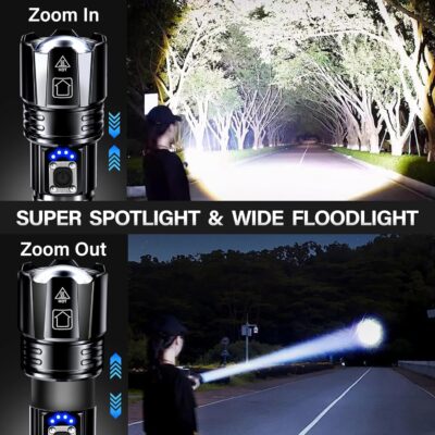 AKNEAR Rechargeable LED Flashlight 99000 High Lumens, Super Bright Flashlights with Zoomable & USB C Rechargeable & 5 Light Mode & IPX-7 Waterproof, Powerful Flash Light for Home, Hiking, Camping - Image 4