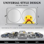 Universal Fit Car Windshield Shade,Car Windshield Sun Shade with Double-Sided Fabric,Foldable Sunshade Windshield 33"*64.5" - Image 2