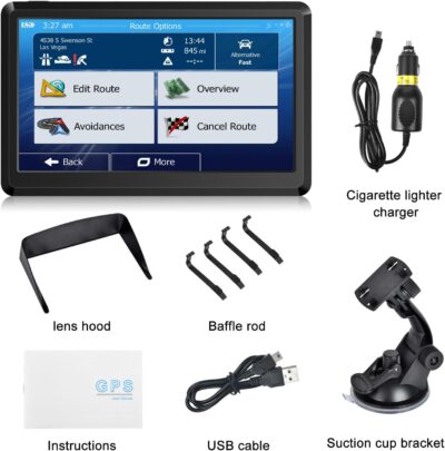 7-inch Car Navigation GPS ，GPS Navigation for Truck & RV & Car, Driver Alerts, Turn-by-Turn Directions, 2026 Map and Free Update Map - Image 7