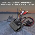 CAR Bluetooth 5.2 Receiver – aptX Adaptive, aptX HD, AAC, SBC – 12V/24V Compatible, Remote Trigger, Stereo RCA Output – Wireless A2DP Adapter for Car, Truck, Marine, Powersport Audio Systems - Image 6