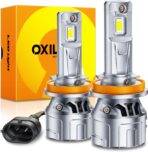 OXILAM Upgraded H11 LED Bulbs, 60000LM 12X Brighter H8 H9 Driving Lights, 6500K Cool White H16 Fog Light, 5-Mins Quick Installation, 60000H Lifespan, Plug and Play, Pack of 2