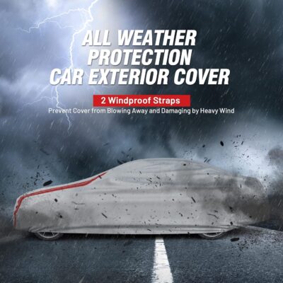 Favoto Car Cover Waterproof Outdoor - Custom Fit for Ford Mustang (1964-2024) All Weather with Reflective Stripe Snow Sun Dust UV Protection Full Exterior Cover - Image 5