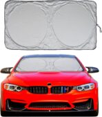 Car Sun Shade with Storage Pouch by A1 Sunshades Shield Protector Blocker Retractable Cover Sunscreen Auto Interior Accessories Visor Small