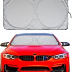Car Sun Shade with Storage Pouch by A1 Sunshades Shield Protector Blocker Retractable Cover Sunscreen Auto Interior Accessories Visor Small