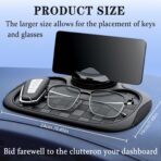 Multifunction Car Anti-Slip Mat Car Dashboard Mat 360° Rotating Adjustable Phone Holder with Hidden Parking Number Plate PVC Grid Style Mat - Image 6