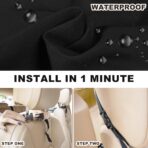 Car Backseat Organizer with Tablet Holder, 6 Storage Pockets Seat Back Protectors Kick Mats for Kids, Car Seat Protector for Road Trips 2 Pack (Black) - Image 6