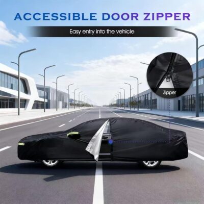 Sedan Car Cover, Car Cover Waterproof All Weather for Automobiles, Outdoor Full Car Covers Windproof Universal Fit for Sedan 178-185 inch - Image 4