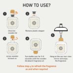 Llum Amber Vanilla Hanging Car Air Freshener – Luxury Automotive Perfume Diffuser 10ml (0.34 fl oz), Long-Lasting Fragrance, Alcohol-Free Non-Toxic Car Scent, Glass Bottle With Wood Cap - Image 6