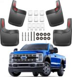 Mud Flaps Splash Guards for Ford F-250 F-350/2017-2024 Front Rear Mudflaps Mud Guard for Trucks 4PCS Set Black OEM Fender Flares No Need to Drill Holes,Easy Install