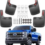 Mud Flaps Splash Guards for Ford F-250 F-350/2017-2024 Front Rear Mudflaps Mud Guard for Trucks 4PCS Set Black OEM Fender Flares No Need to Drill Holes,Easy Install