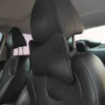 2 Pack Car Neck Pillow PU Leather Automotive Headrest Pillow for Car Support Neck Pain Relief Universal Car Pillow (Black) - Image 7