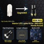 EASY EAGLE LED Interior Car Lights for Honda-Accord-2003-2012: 12 Piece Kit White LED Light Bulbs - Super Bright 6000K + Install Tool - Image 4