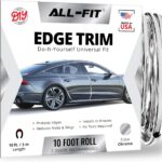 All-Fit Automotive Car Door Edge Protector – Universal DIY Edge Trim to Prevent Scratches & Dings – Flexible Adhesive Molding Trim for Cars, Trucks & SUVs (10 Ft - Chrome)