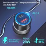 USB C Car Charger 5 Pack, Bangfun 36W Dual Port PD&QC 3.0 Fast Charging 12V USB Car Charger Cigarette Lighter Adapter Plug for iPhone 15 14 13 12 11 Pro Max SE,iPad,Samsung,Pixel(Black) - Image 2