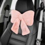 Furry Bow Car Headrest Pillow,Soft & Comfortable Car Neck Pillow for Cars Decorations & Fatigue Relief,Universal Head Rest Pillows for Cars Interior Accessories for Trucks,SUVs (Pink) - Image 7