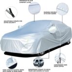 Tecoom Light Shell Waterproof UV-Proof Windproof Design Car Cover with Zipper Storage and Lock for All Weather Indoor Outdoor Fit 160-172 Inches Hatchback - Image 3