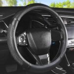Leather Car Steering Wheel Cover 15 inch Universal Fit Microfiber Steering Wheel Cover Anti-Slip, Soft, Breathable, Full Surround Car Wheel Cover