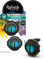 Refresh Your Car Mini Diffuser Car Air Fresheners, Alpine Meadows / Summer Breeze Scent, 2 Pack