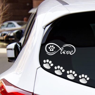Frienda 10 Pcs 3D Paw Print Car Decals Window Decal Heart Paw Car Sticker Dog Footprint Self Adhesive Decoration Bumper Window Laptops Luggage Interior Accessories Decor - Image 7