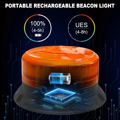 AnTom Magnetic Wireless Strobe Light, Waterproof Rechargeable LED Beacon Lights for Trucks, Vehicle Emergency Flashing Warning, forklifts,Tractors,Golf Carts,Cars - Image 3